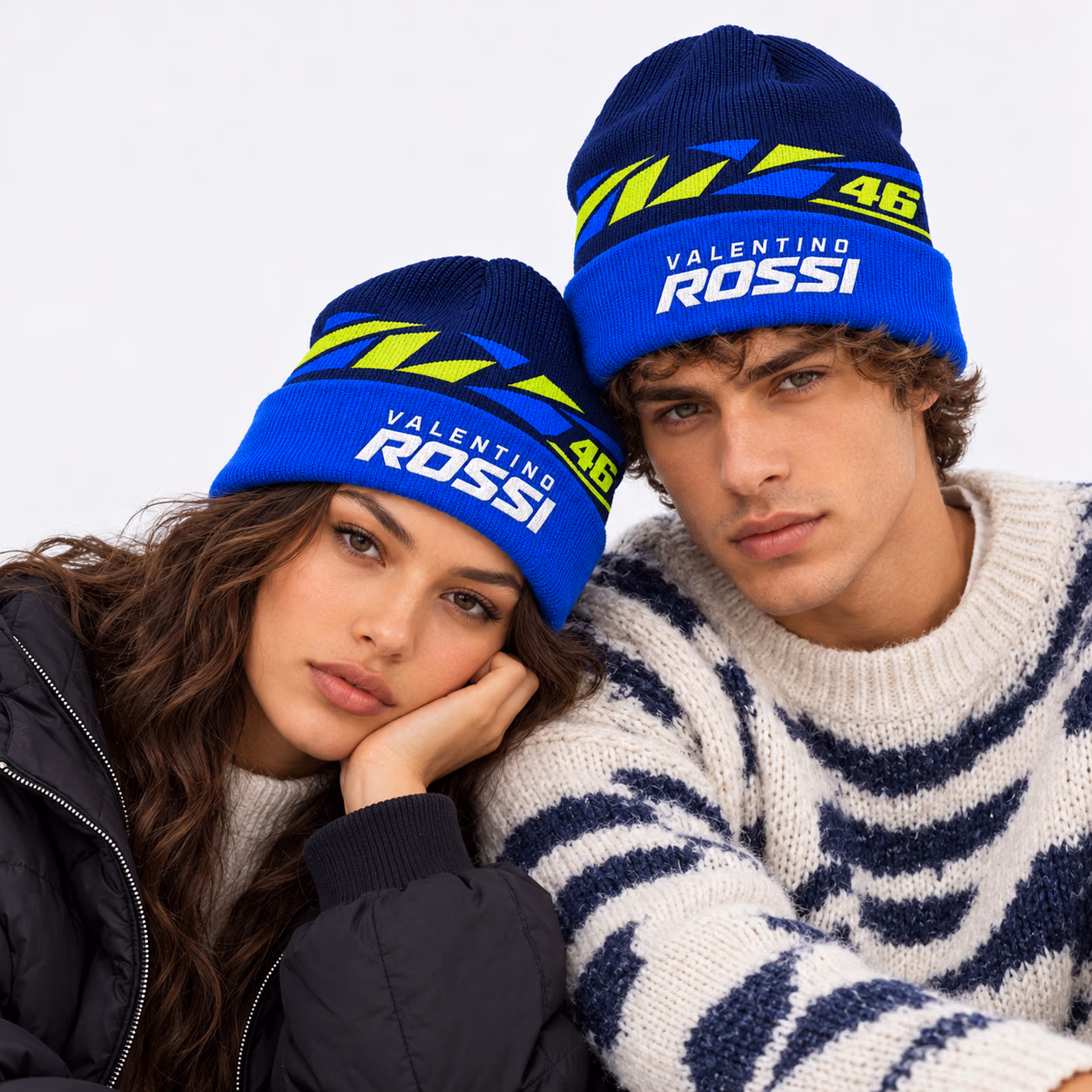 The Doctor #46 Navy Blue Neon Yellow Inspired Racing Beanie Hat