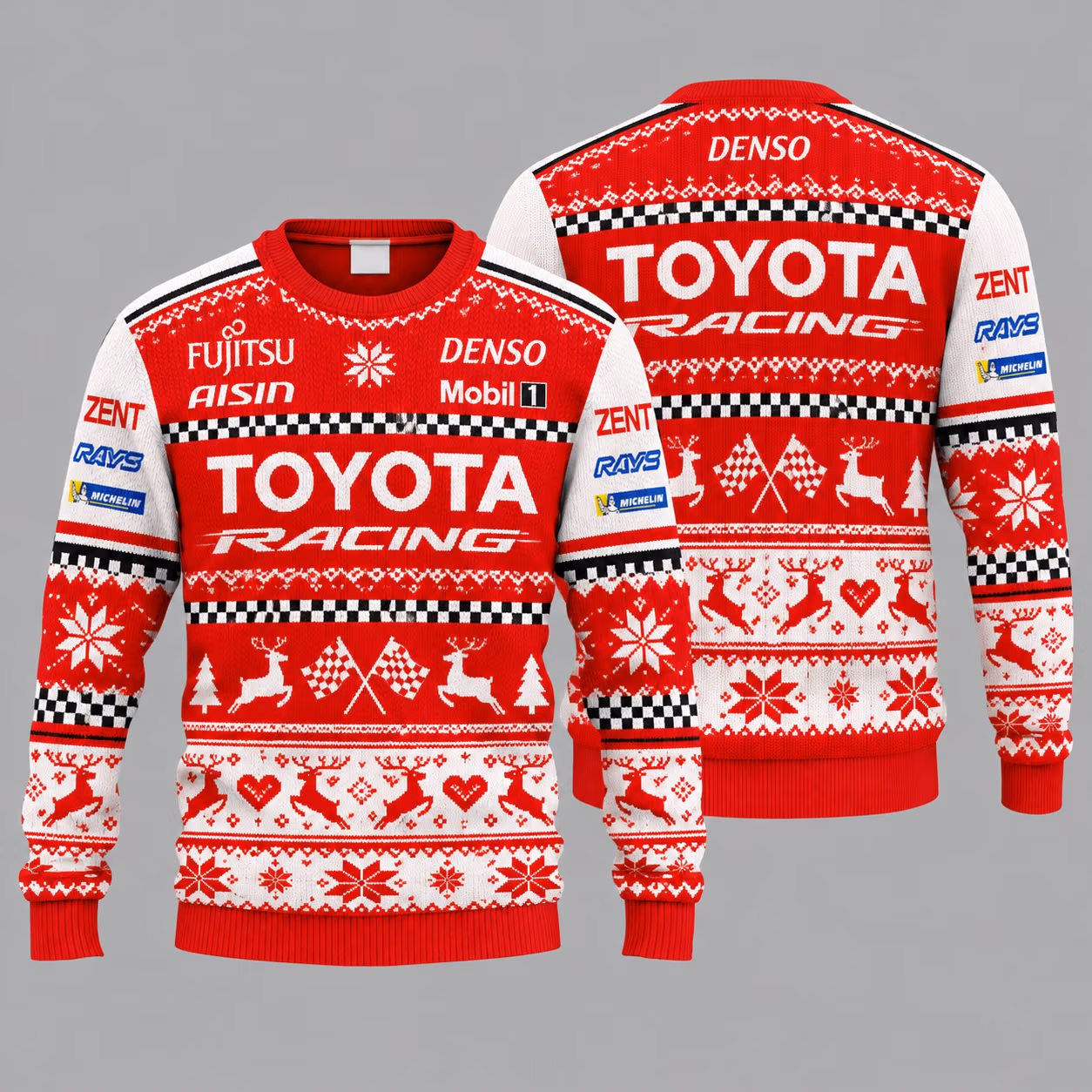 Alternative view of Toyo Hypercar Le Mans 24h 2026 Custom Racing Ugly Christmas Sweater