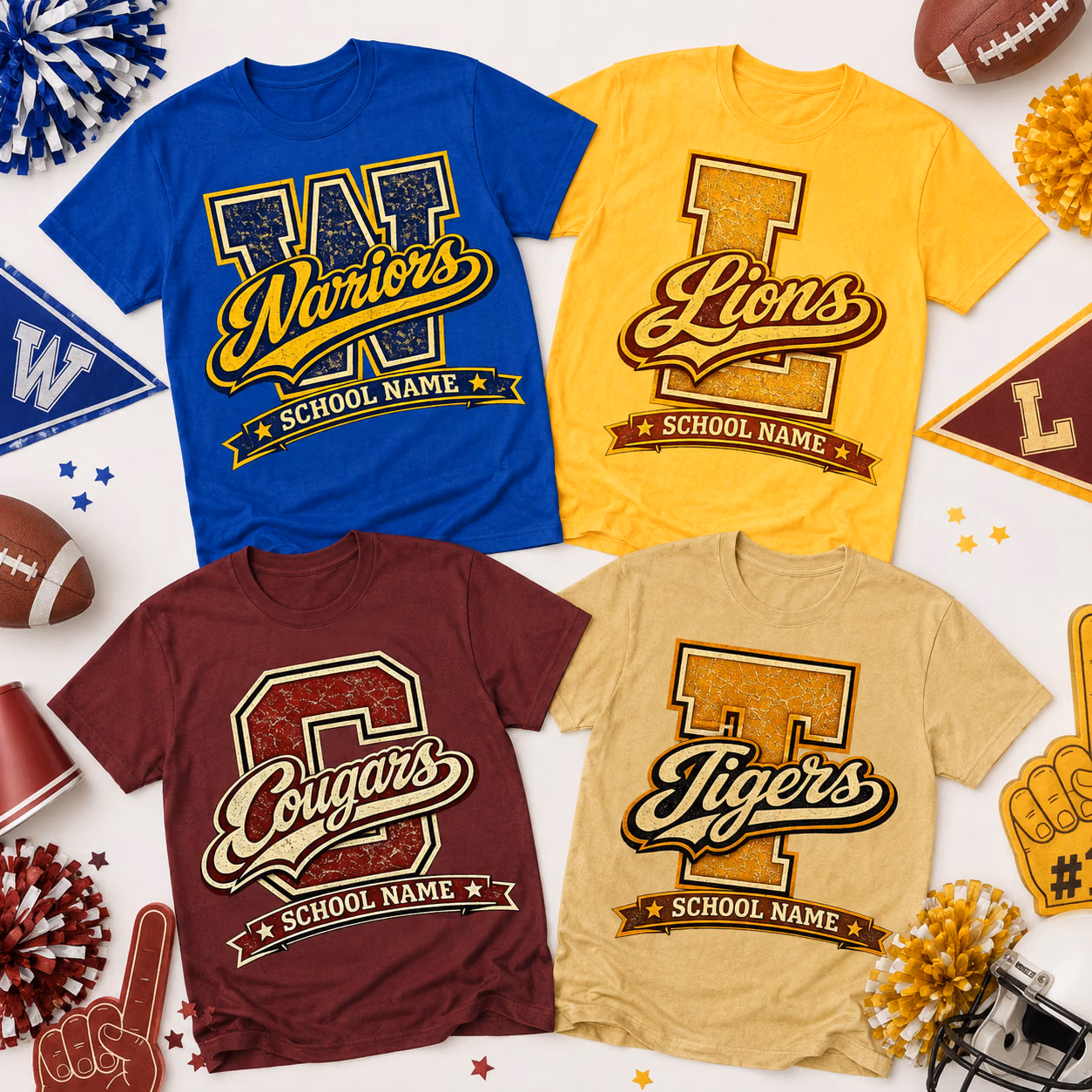 Custom College Shirt - Personalized Vintage Varsity Mascot Game Day Tee