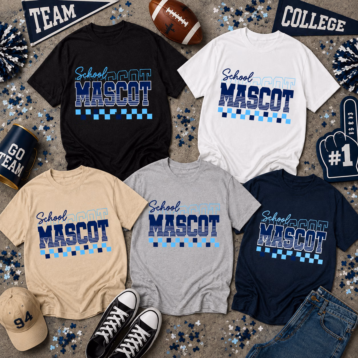 Custom College Shirt, Personalized School Mascot Game Day Tee