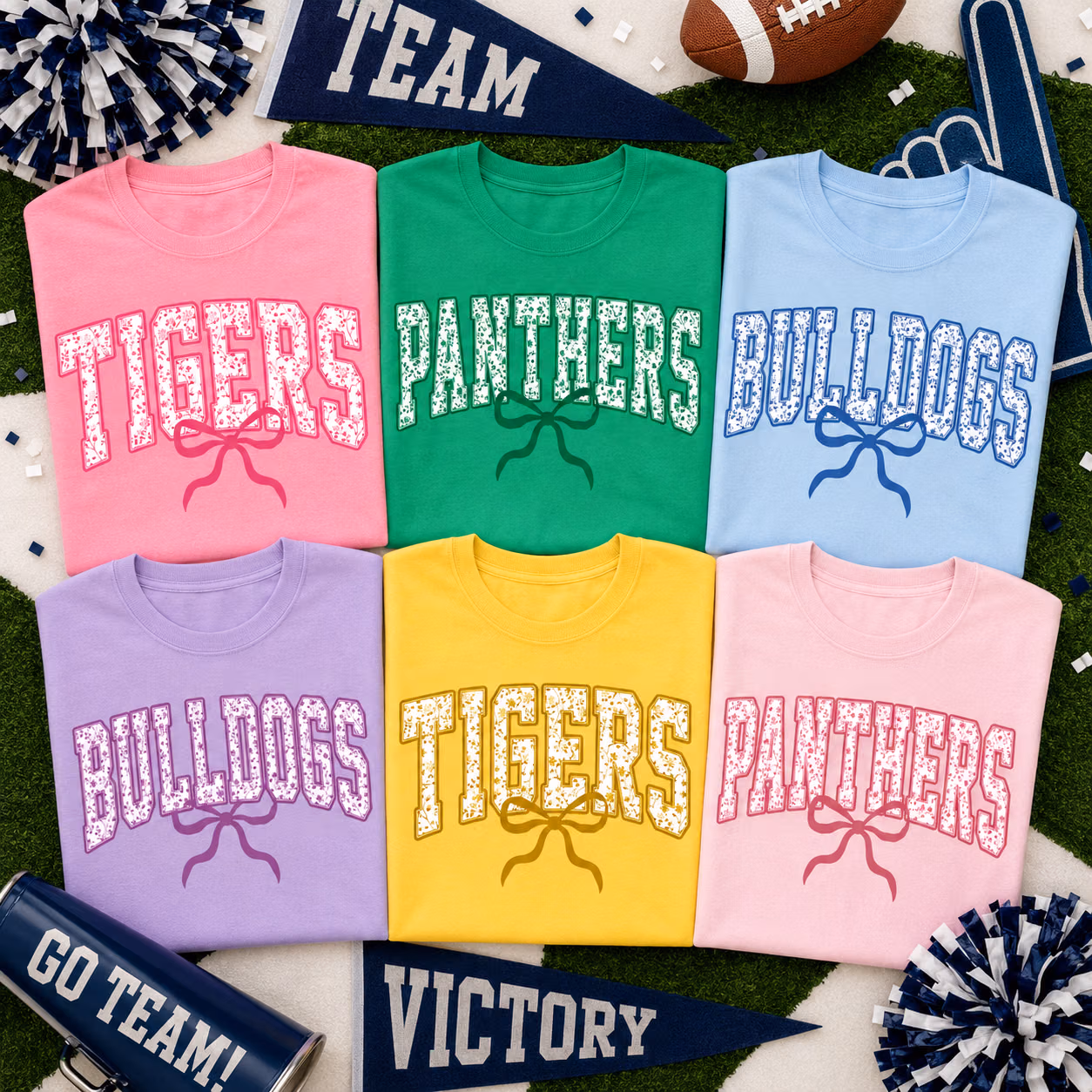 Custom College Mascot Shirt, Personalized Coquette Game Day Tee