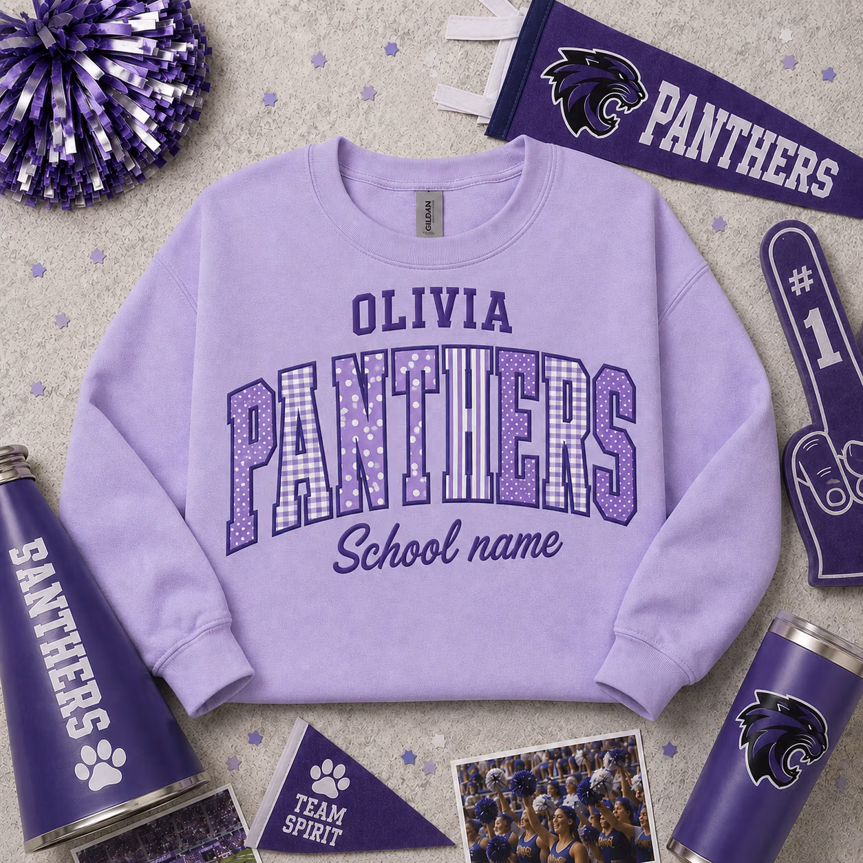 Custom College Sweatshirt - Personalized Patterned School Crewneck 4 Custom College Sweatshirt - Personalized Patterned School Crewneck - Image 4