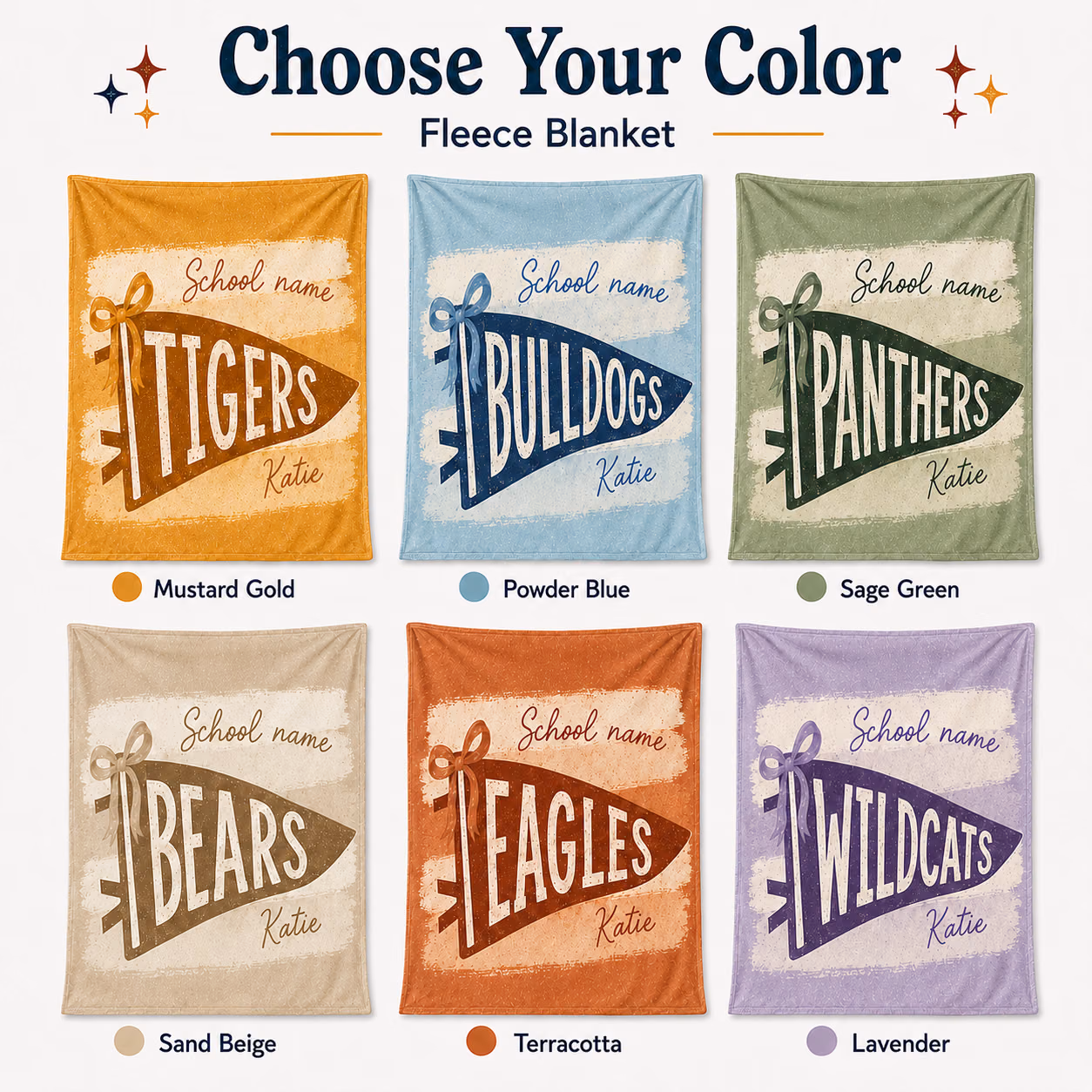Custom College Blanket - Personalized School Mascot Pennant Throw