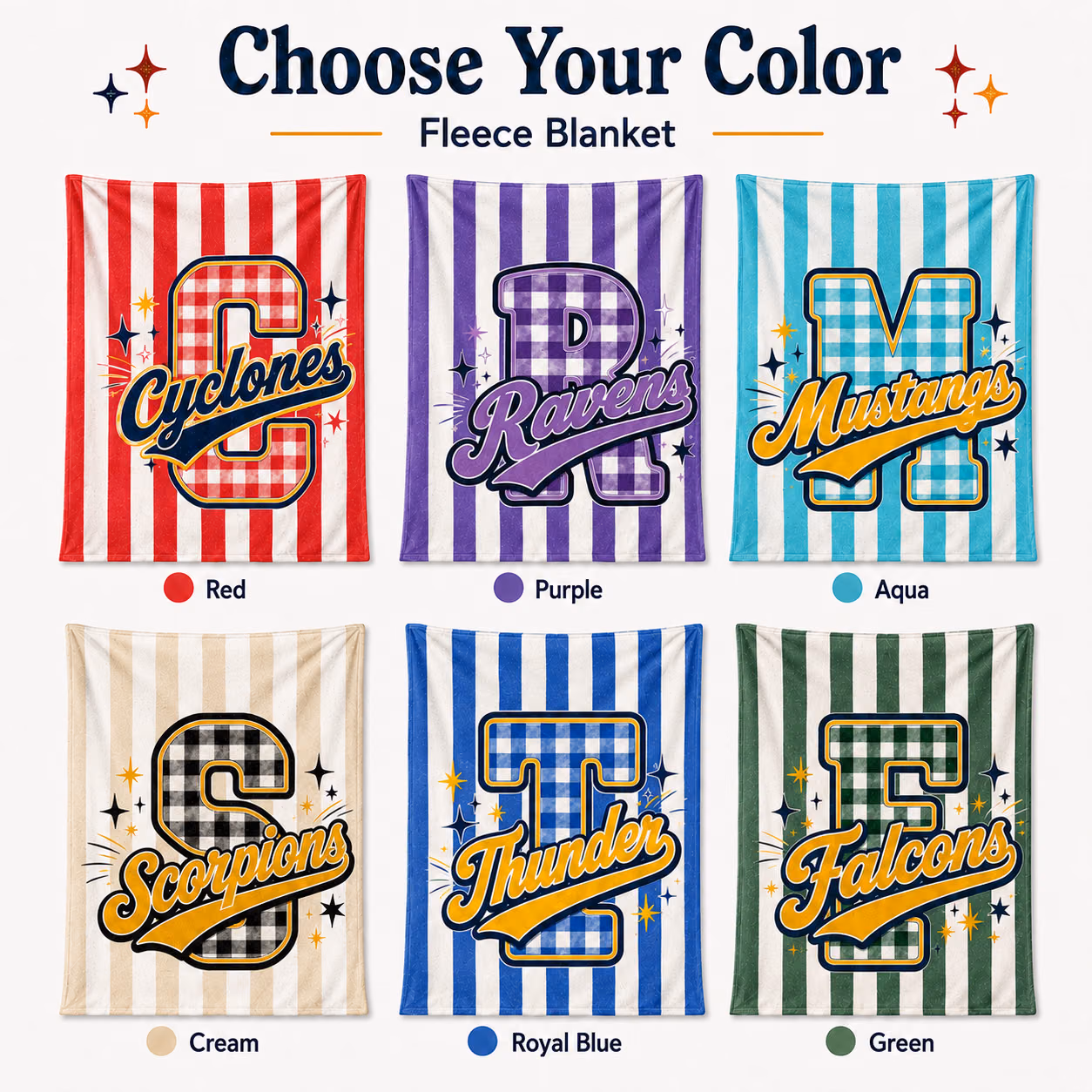 Cozy Custom College Blanket - Trendy Plaid Varsity Mascot Throw