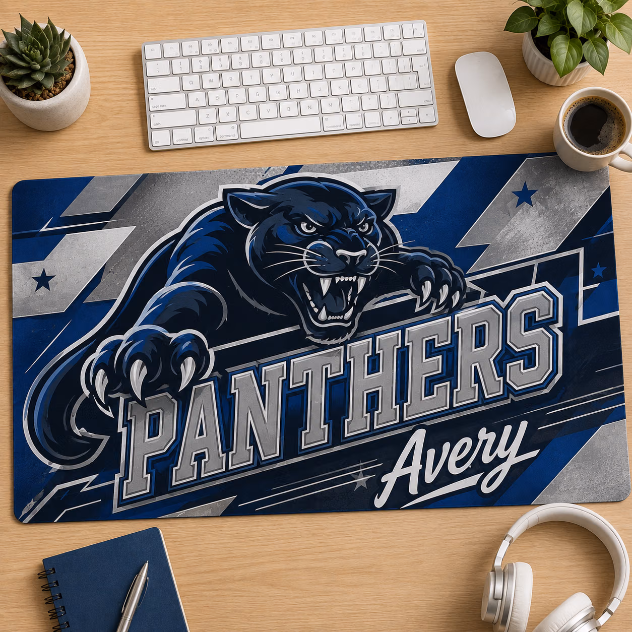 Personalized Desk Mat - Varsity Mascot Desk Pad