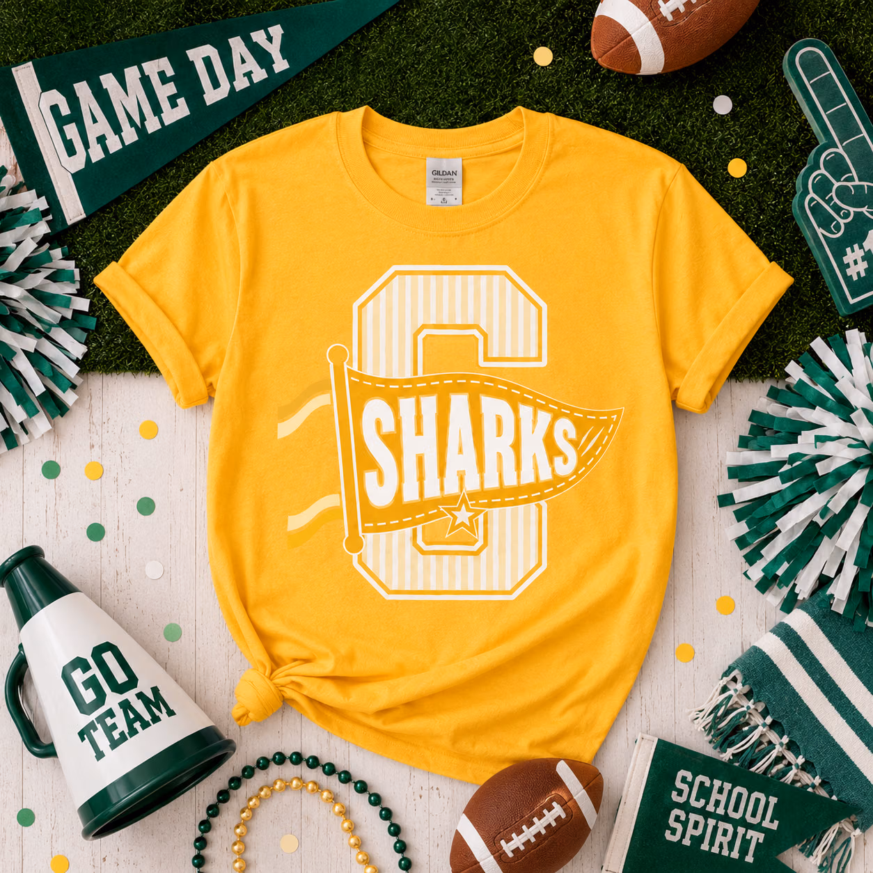Custom College T-Shirt - Personalized Mascot Pennant Monogram Tee 4 Custom College T-Shirt - Personalized Mascot Pennant Monogram Tee - Image 4