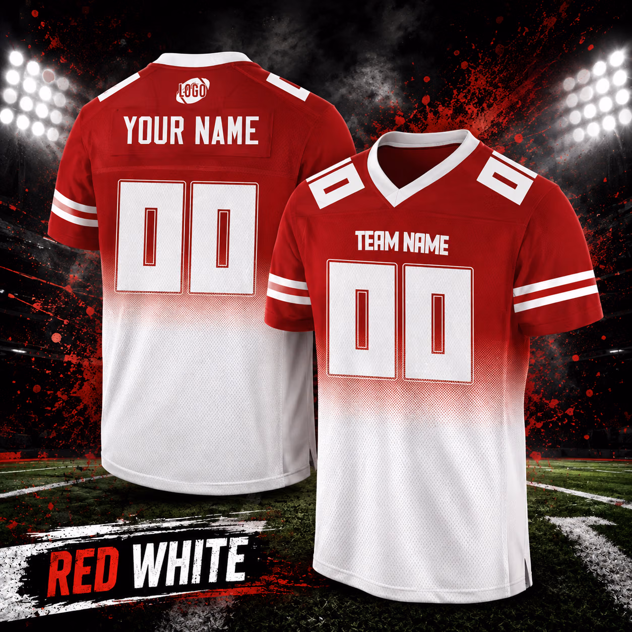 Trendy Custom Football Jersey - Gradient Ombre Game Day Fan Shirt 12 Trendy Custom Football Jersey - Gradient Ombre Game Day Fan Shirt - Image 12