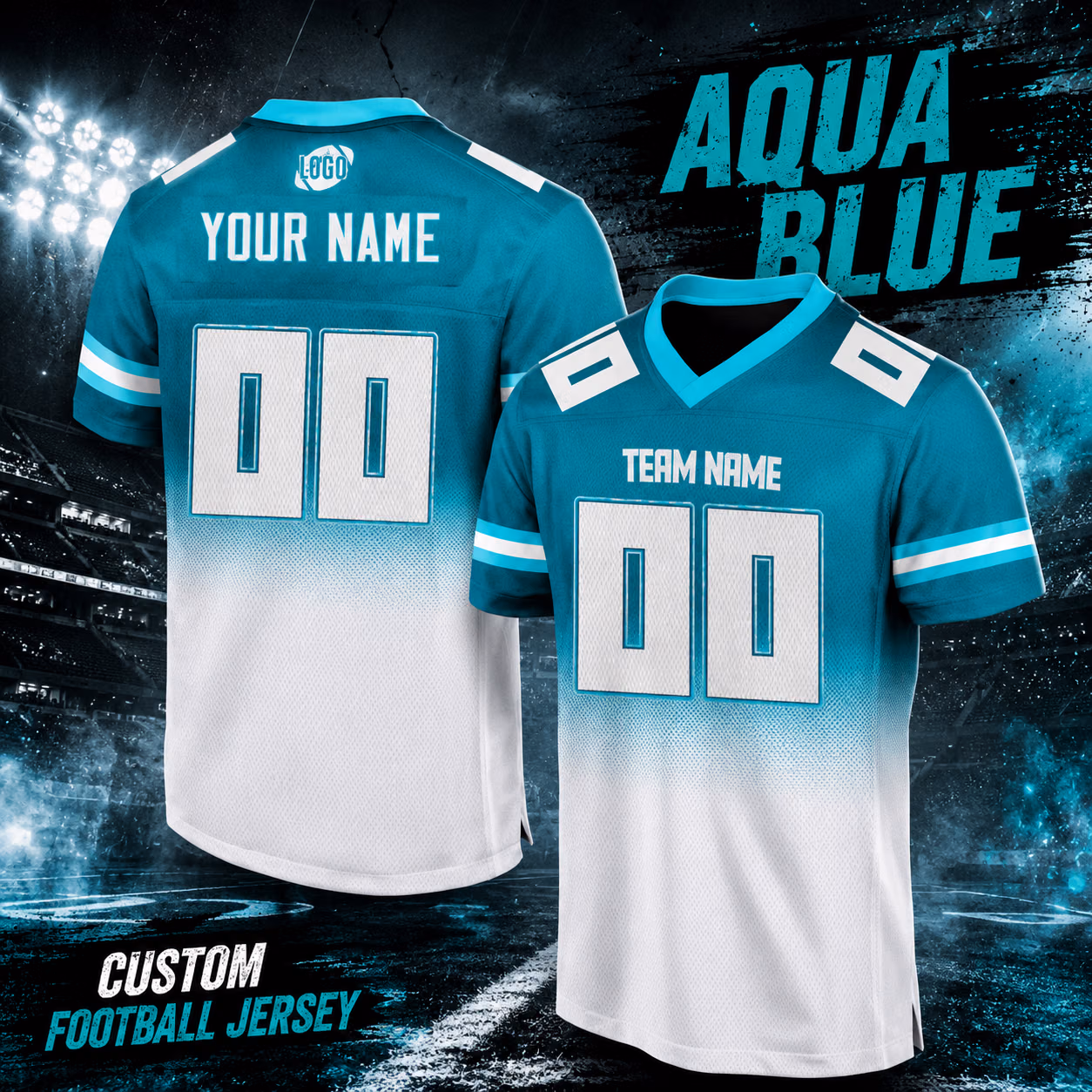 Trendy Custom Football Jersey - Gradient Ombre Game Day Fan Shirt 11 Trendy Custom Football Jersey - Gradient Ombre Game Day Fan Shirt - Image 11