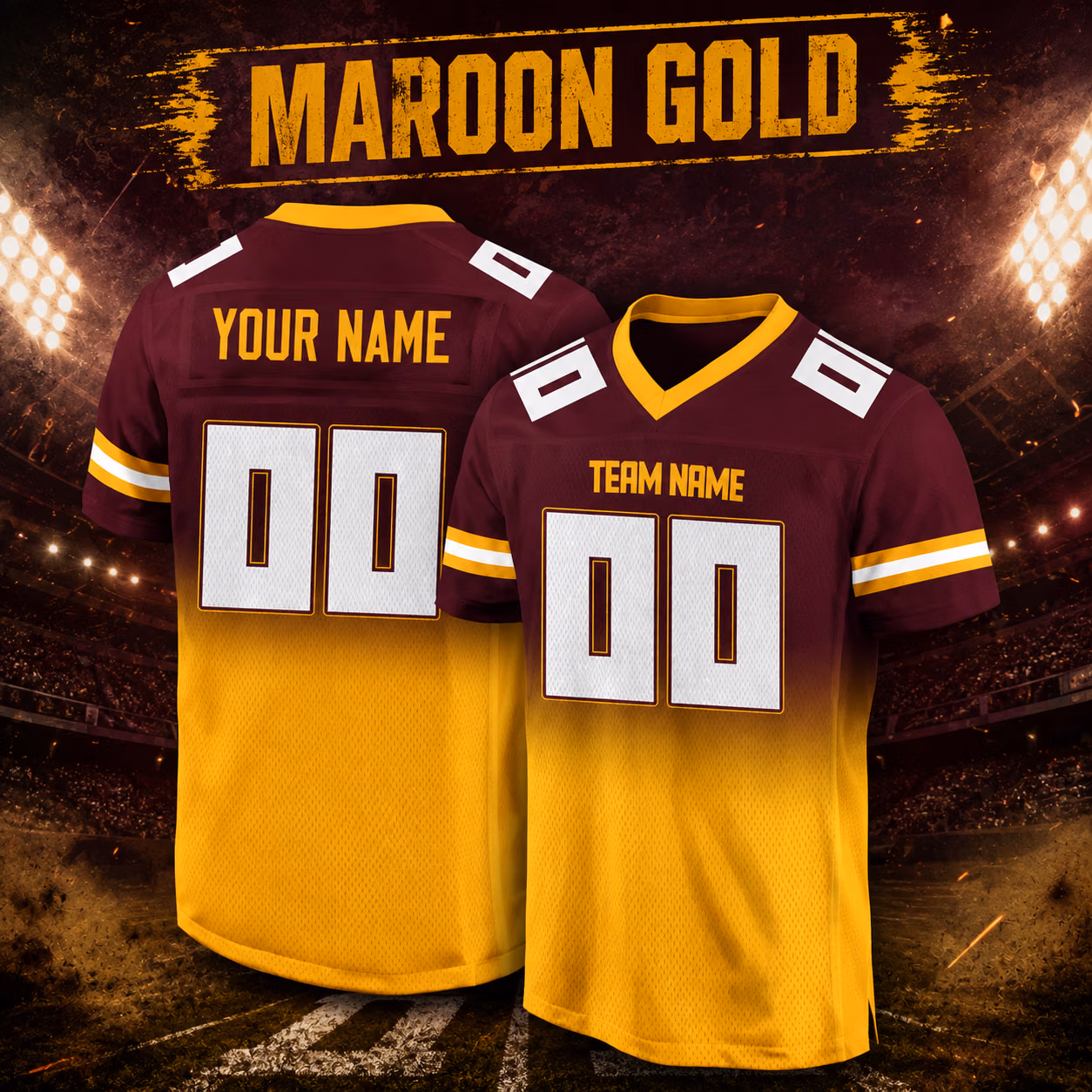 Trendy Custom Football Jersey - Gradient Ombre Game Day Fan Shirt