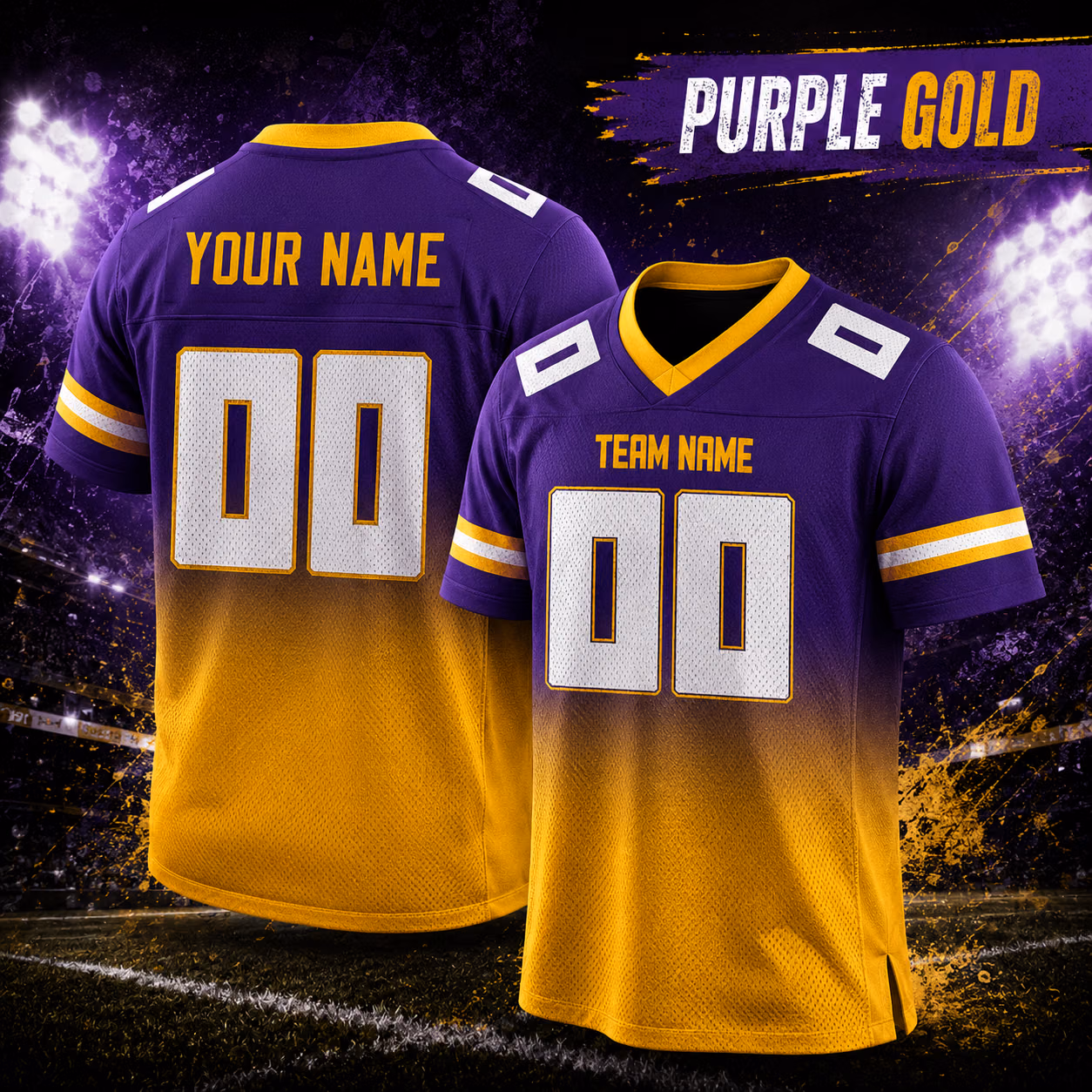Trendy Custom Football Jersey - Gradient Ombre Game Day Fan Shirt 9 Trendy Custom Football Jersey - Gradient Ombre Game Day Fan Shirt - Image 9