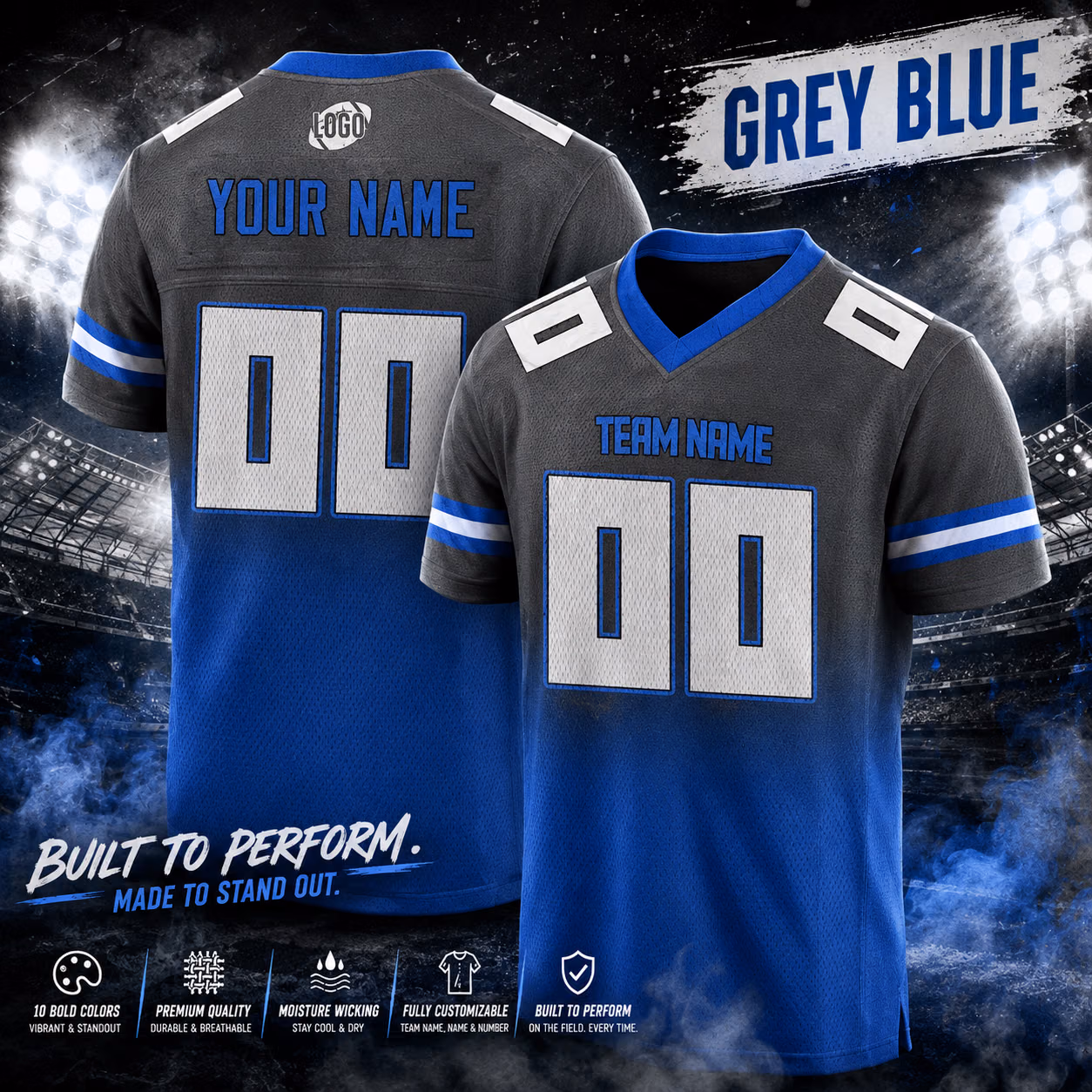 Trendy Custom Football Jersey - Gradient Ombre Game Day Fan Shirt 7 Trendy Custom Football Jersey - Gradient Ombre Game Day Fan Shirt - Image 7