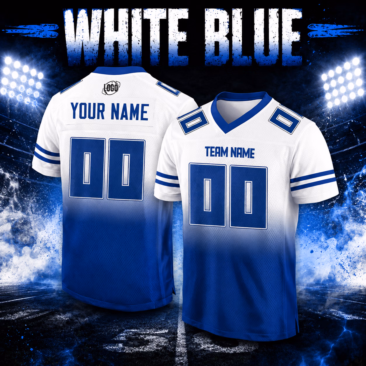 Trendy Custom Football Jersey - Gradient Ombre Game Day Fan Shirt 4 Trendy Custom Football Jersey - Gradient Ombre Game Day Fan Shirt - Image 4
