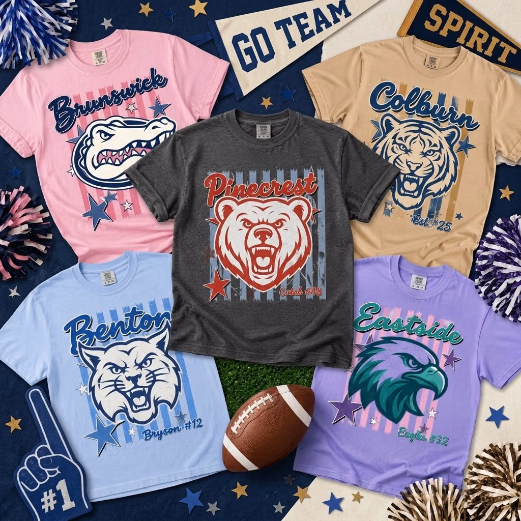 Custom College T-Shirt - Personalized School Mascot Graphic Tee