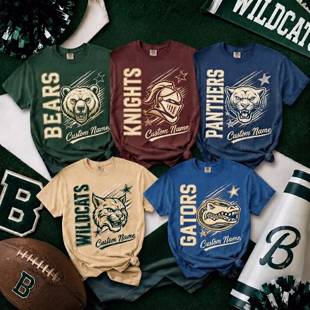 Custom College T-Shirt - Personalized Vintage School Mascot Tee