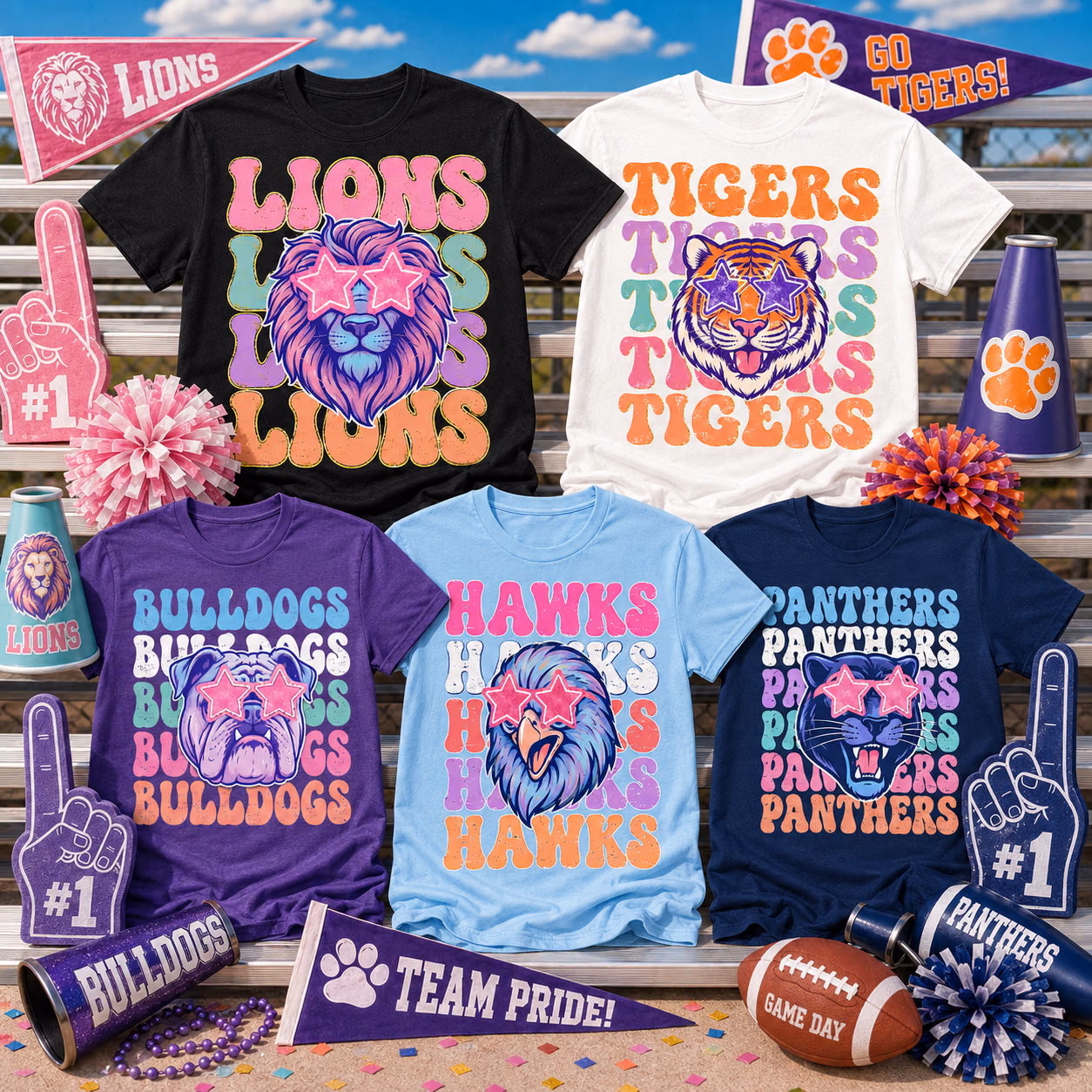 Custom College T-Shirt - Personalized Mascot Game Day Graphic Tee