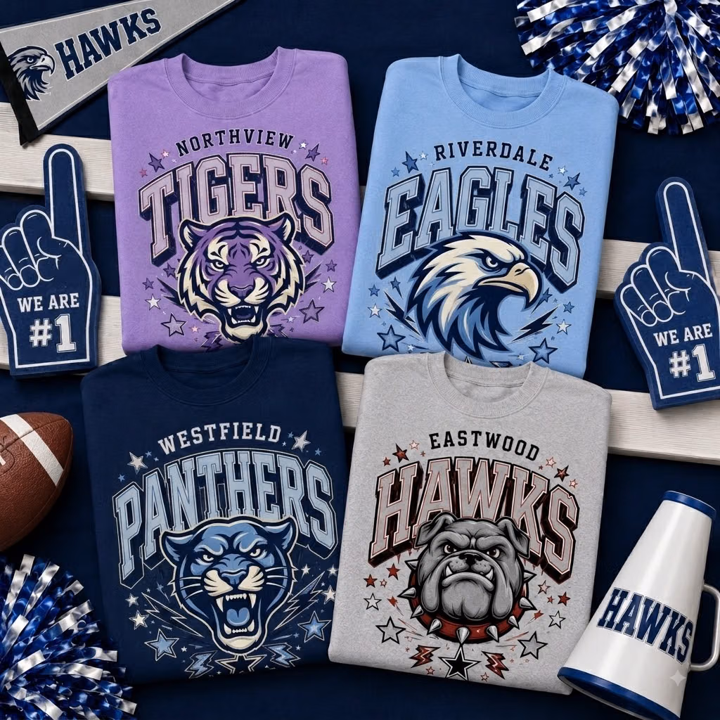 Cool Custom College Sweatshirt - Retro Varsity Mascot Crewneck