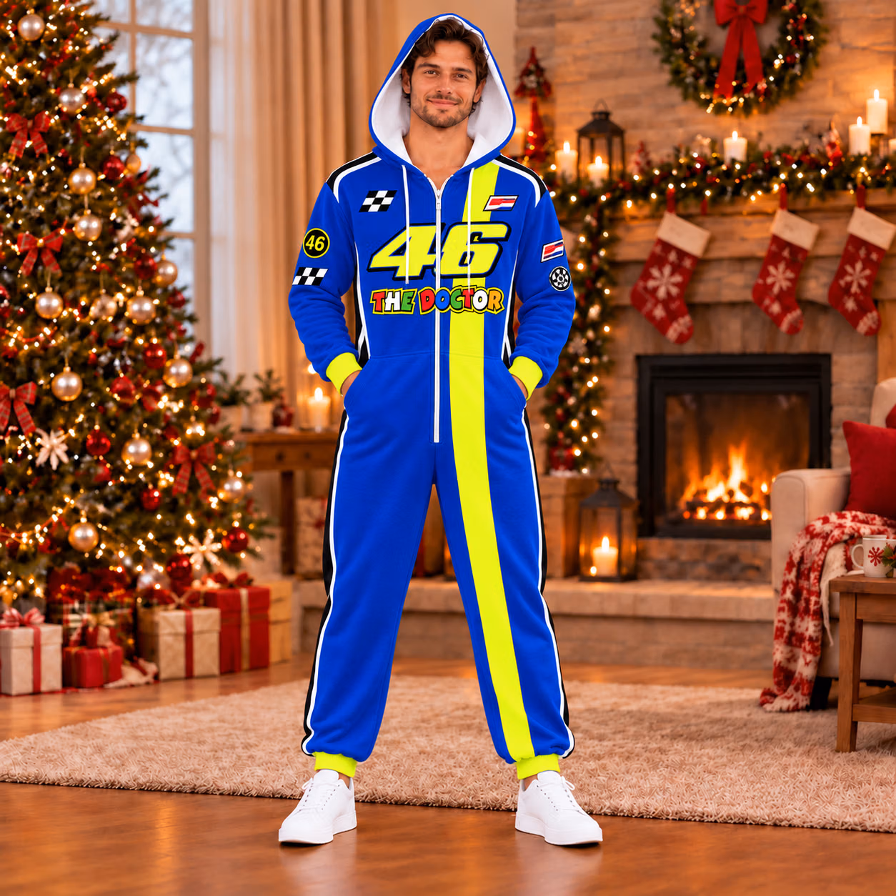 Alternative view of Valentino Rossi MotoGP Custom Racing Onesies Pajamas
