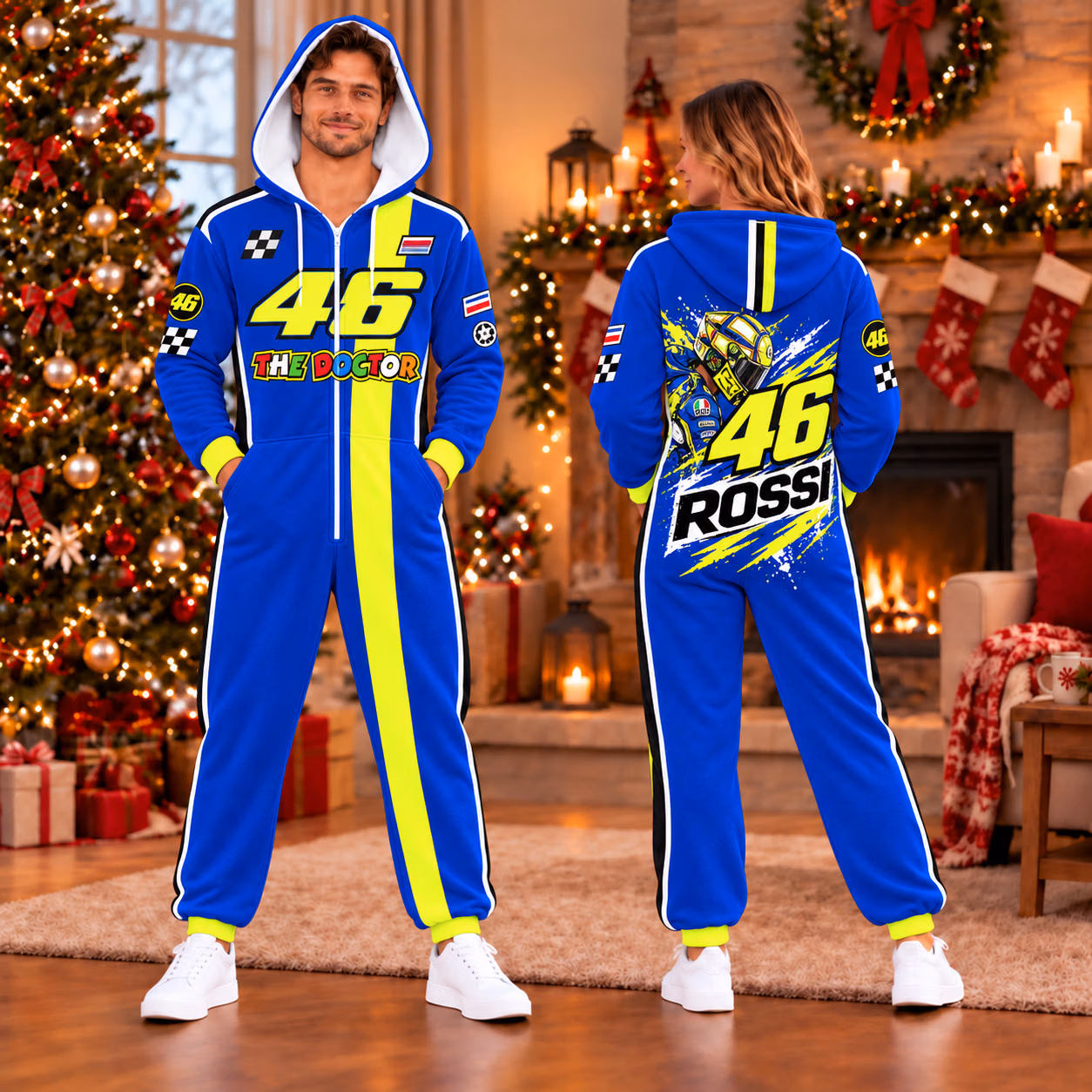 Valentino Rossi MotoGP Custom Racing Onesies Pajamas