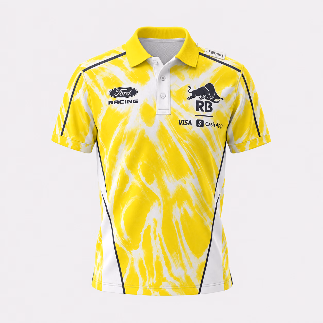 Alternative view of VISA Cash App RB Team Yellow Miami GP 2026 Custom Polo Shirt