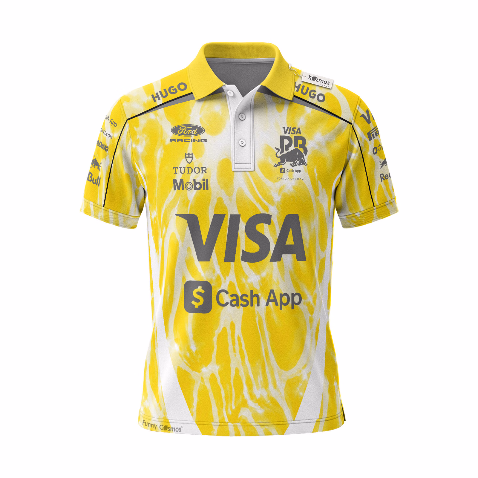 Alternative view of VISA Yellow Cash App RB F1 Team GP Miami 2026 Custom Polo Shirt