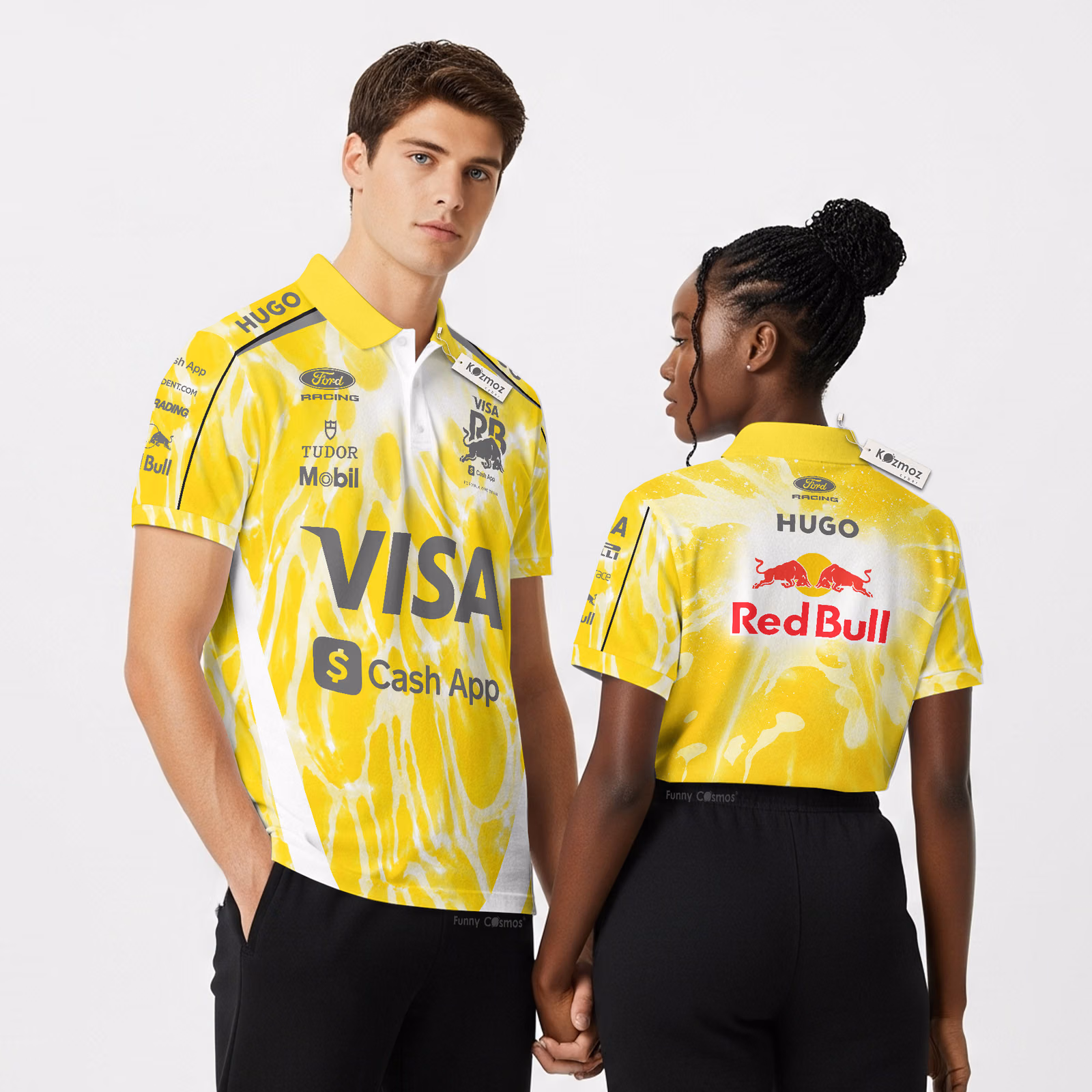 VISA Yellow Cash App RB F1 Team GP Miami 2026 Custom Polo Shirt