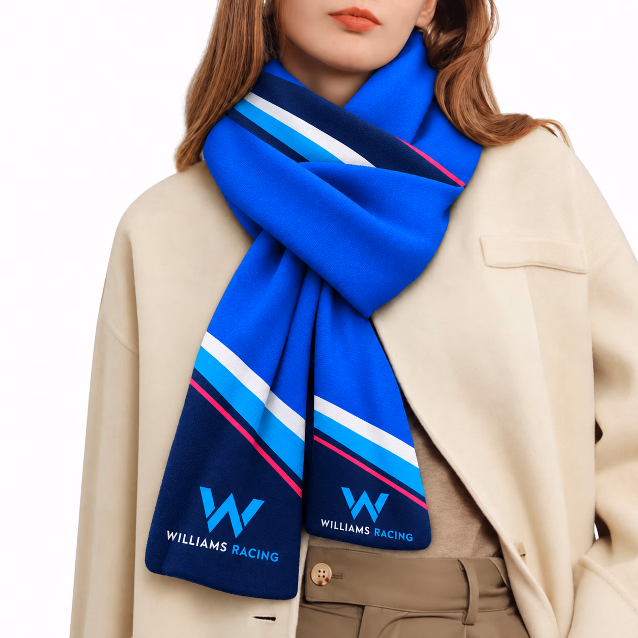 W Team Royal Blue Navy Inspired Motorsport Racing Scarf