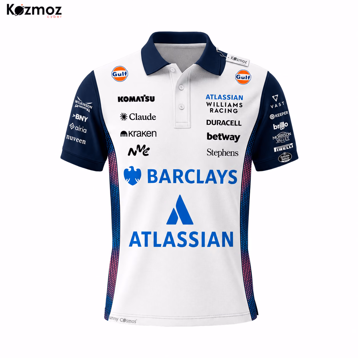 Alternative view of Williams MonacoGP 2026 F1 Team Edition Custom Polo Shirt