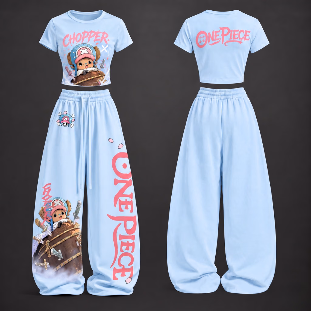 Blue-Nosed Reindeer Pirate Voyage Crop top And Baggy Set Anime Clothes