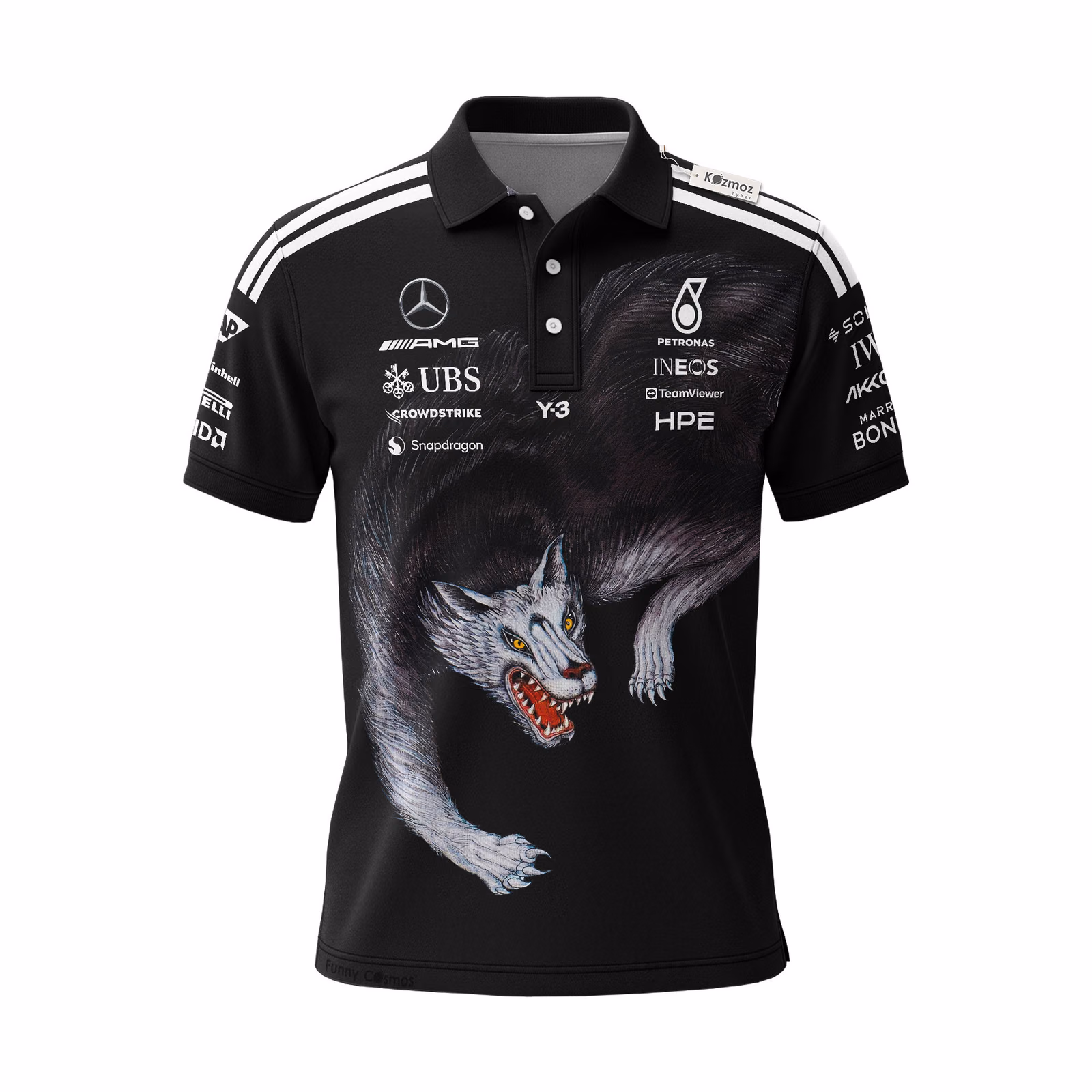 Alternative view of Y-3 Merc AMG Petronas F1 Team 2026 Custom Polo Shirt